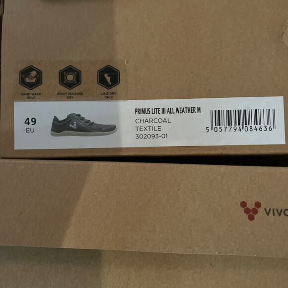 NWB Vivo Barefoot Primus Lite lll All Weather Shoes 15 Mens Charcoal Training - Picture 8 of 9